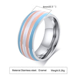 Menaful™ 6 / pink 8mm Rainbow gay Ring