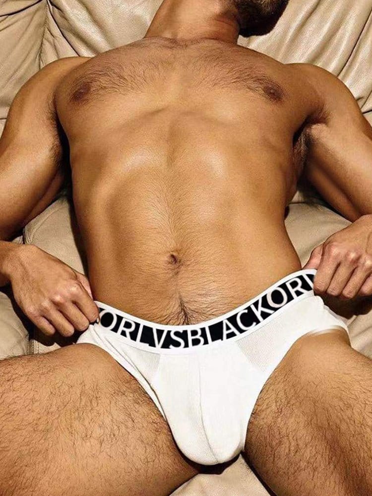 menaful Alphabet Solid Color Men's Briefs