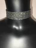 menaful Black / 2.5 cm Simple Diamond Choker Necklace