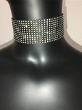 menaful Black / 4 cm Simple Diamond Choker Necklace
