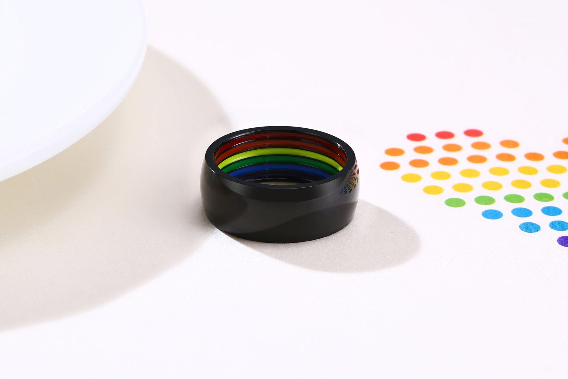 Menaful™ Black / 7 8MM Rainbow Ring PR-023
