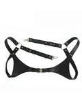 menaful Black / Harness Trendy motorcycle style PU leather strap
