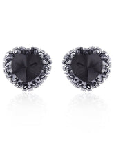 menaful Black / Heart Black Lace Nipple Stickers