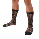 menaful Black / M (39-41) Cutout Mesh Men's Fishnet Socks