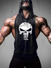 menaful Black / M Fitness Hooded Skull Tank Top