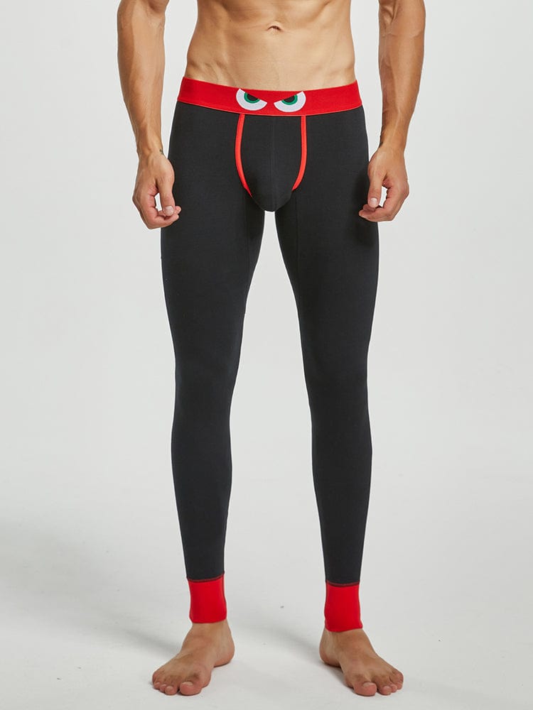 menaful Black / M Men's Long Johns U Convex Leggings