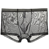 menaful Black / M Mid Waist Mesh Sexy Pouch Bag Boxers