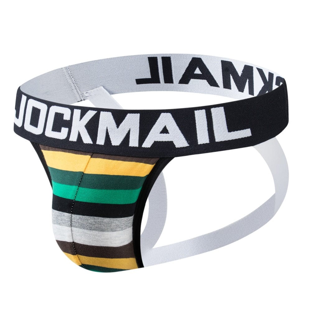 menaful Black / M Rainbow Stripe Cotton Pride Jockstrap