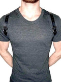 menaful Black / One Size Men's Leather Shoulder Strap - Black