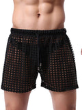 menaful Black / S Men's Loose Sexy Mesh Shorts