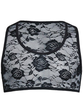 menaful Black / S See Through Tight Elastic Lace Crop Top Tank