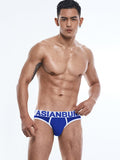 menaful Blue / M Men's Low Waist Nylon Ice Silk Briefs