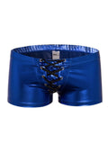 menaful Blue / S Faux Leather Trendy Swim Boxers