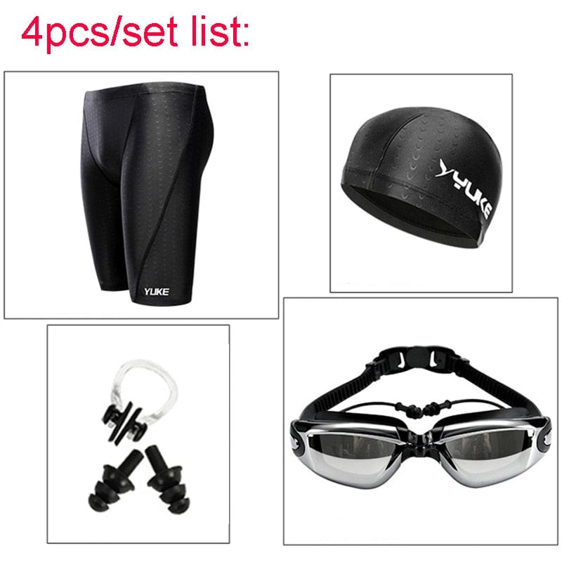 menaful Bottoms 4 Pcs / L Stylish Swimming set(Swimming Trunks+Goggles+cap)