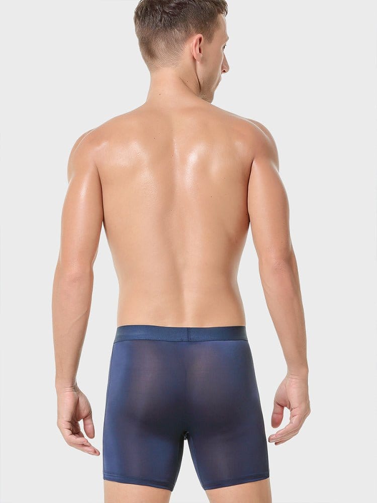 menaful Boxers Briefs & Midway Briefs 3 Pcs Ice Silk Breathable Sports Boxers Briefs