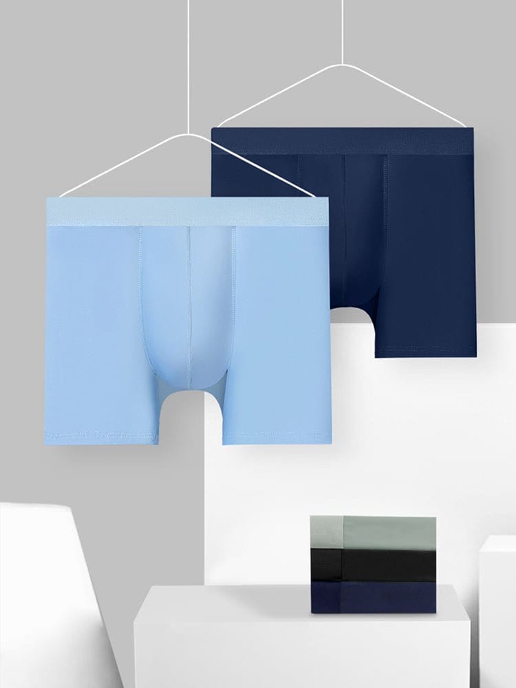 menaful Boxers Briefs & Midway Briefs 3 Pcs Ice Silk Breathable Sports Boxers Briefs