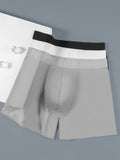 menaful Boxers Briefs & Midway Briefs 3 Pcs Ice Silk Breathable Sports Boxers Briefs