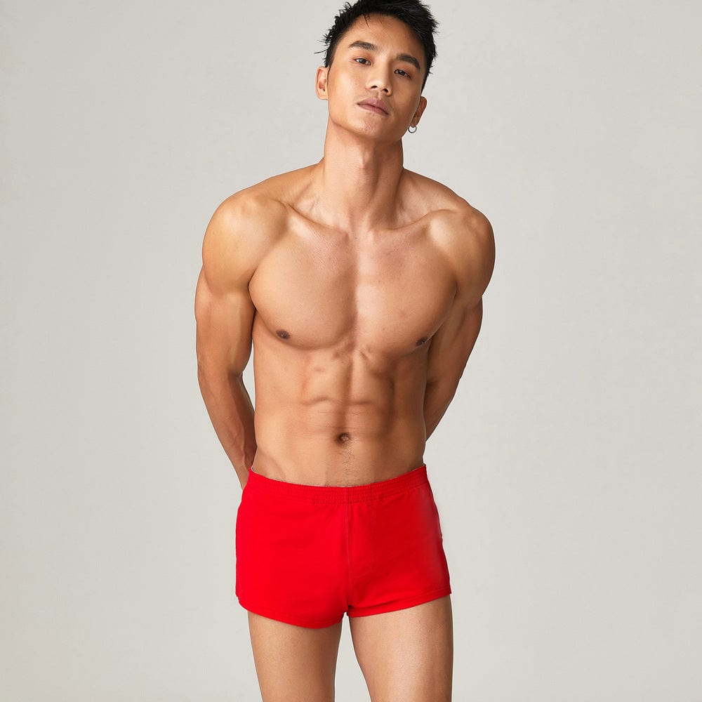 Menaful™ bright red / M Men's Casual Cotton Athletic Shorts