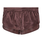 menaful Brown / S Ruffled Mens Solid Color Boxer Briefs