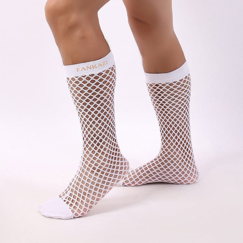 menaful Cutout Mesh Men's Fishnet Socks
