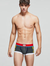 menaful Dark Grey / M Men's Breathable Low Waist Sexy Printed Cotton Boxer Briefs