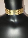 menaful Gold / 2.5 cm Simple Diamond Choker Necklace