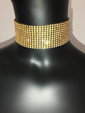 menaful Gold / 4 cm Simple Diamond Choker Necklace
