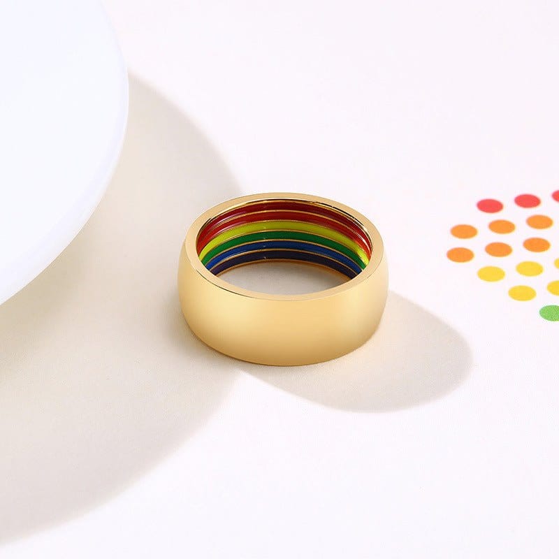 Menaful™ Gold / 7 8MM Rainbow Ring PR-023