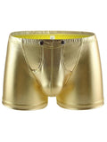 menaful Gold / M Men's Leather Detachable Boxers