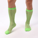 menaful Green / M (39-41) Cutout Mesh Men's Fishnet Socks