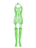 menaful Green / One Size Front And Rear Cutout Sock Bodysuit