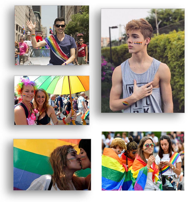Menaful™ JA set(JA01-J10) Rainbow Pride Day Tattoo Sticker Set