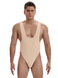 menaful Latte / S Latte Color Men's Tank Top Bodysuit - Latte