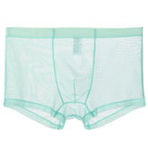 menaful Light Blue / M Mid Waist Mesh Sexy Pouch Bag Boxers
