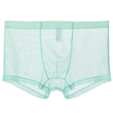 menaful Light Blue / M Mid Waist Mesh Sexy Pouch Bag Boxers