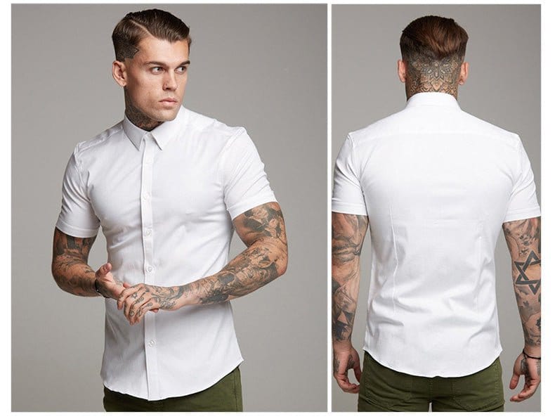 menaful Men's Business Short Shirt