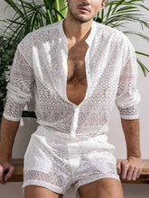 menaful Men's Casual Long Sleeve Shirt Suit