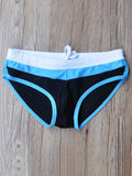 menaful Men's Color Block Pouch Swim Briefs