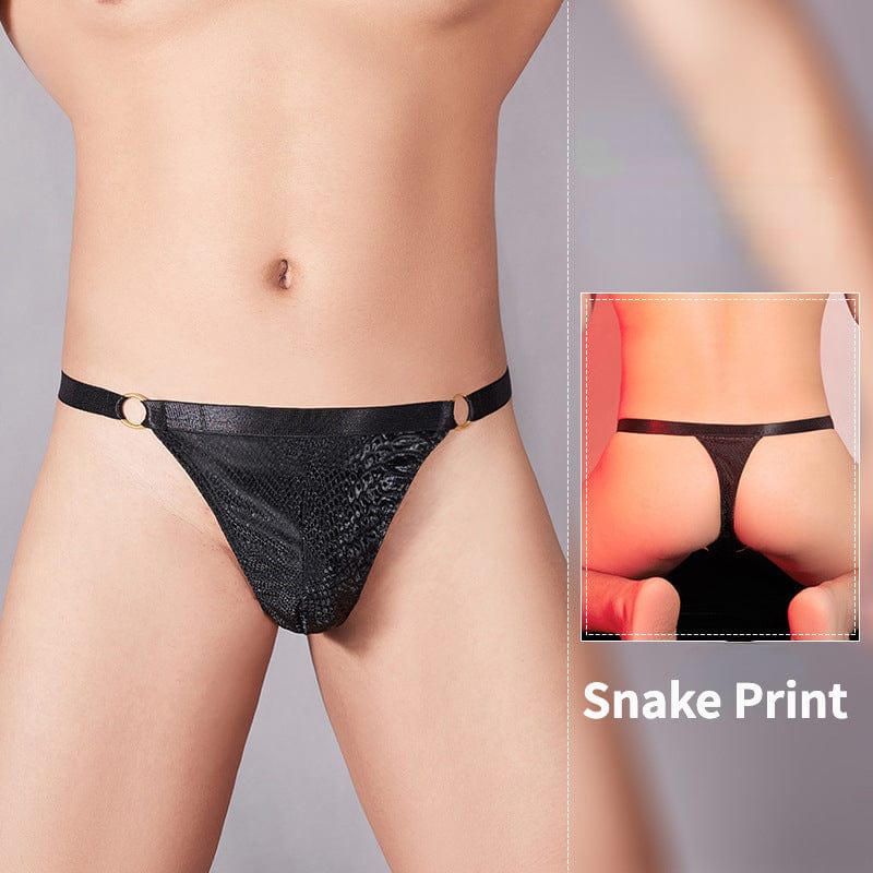 Menaful™ Men's High Elasticity Printed PU Leather Brief