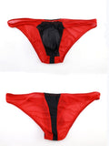 menaful Men's Ice Silk Mesh Colorblock Briefs