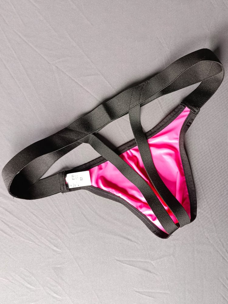 menaful Men's Icy Silk U-Bag Hollow Thong