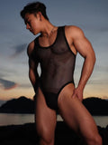 menaful Men's Mesh Bodysuit