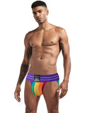 menaful Men's Rainbow Stripes Pride Brief
