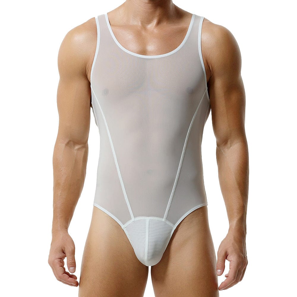 Menaful™ men's sheer mesh bodysuit