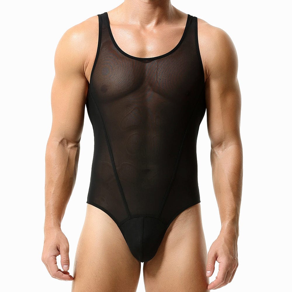 Menaful™ men's sheer mesh bodysuit