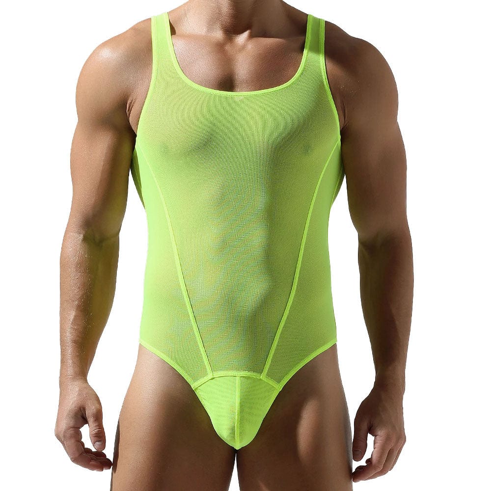 Menaful™ men's sheer mesh bodysuit