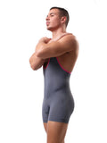 menaful Men's Striped Bottom Jumpsuit