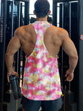 menaful Men's Tie-dye Fitness Sports Undershirt Tank Top
