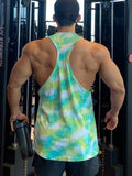 menaful Men's Tie-dye Fitness Sports Undershirt Tank Top