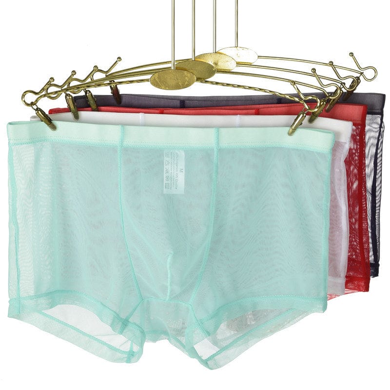 menaful Mid Waist Mesh Sexy Pouch Bag Boxers